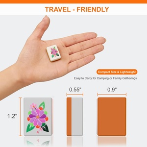 Exquisito Juego de Mahjong Americano de 12 Pulgadas con 166 Fichas Grandes y Estuche Portátil para Viajes y Noches de Juego en Familia - Product Image 4
