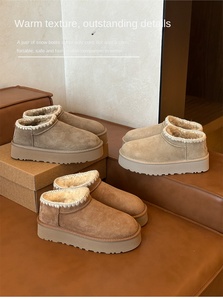 <span class=keywords><strong>Stivaletti</strong></span> da Donna Casual <span class=keywords><strong>con</strong></span> Suola Spessa, in Vera Pelle e Lana, Imbottiti in Cotone, Stivali da Neve in Pelle di Pecora - Product Image 6