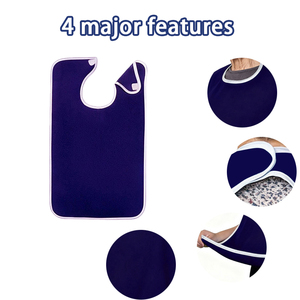 Bavoirs personnalisés réutilisables en polyester pour adultes, hommes, femmes, personnes âgées, personnes handicapées, maisons de retraite, protections de vêtements pour la restauration, tabliers - Product Image 3