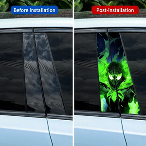 Cubiertas Personalizadas para Pilar de Ventana de Coche con Diseño de Dibujos Animados en 3D, Accesorios de Logotipo ABS Impermeables, Adhesivos Decorativos para Coche - Product Image 3