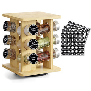 ชั้นวางเครื่องเทศหมุนได้ WDF พร้อมที่เก็บเครื่องปรุงรส 12 กระปุก ชุดชั้นวางเครื่องเทศไม้ไผ่แบบหมุน - Product Image 1