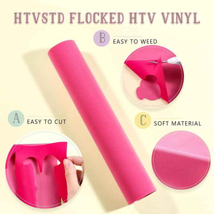 Velvet Htv High Density Hd 3d Effect Velvet Flock Htv Heat Transfer Vinyl Roll For ...
