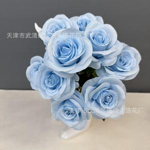Fleurs artificielles Jinxi, roses hollandaises à 9 têtes, 40 cm, bouquet de mariage en soie, décoration de la maison, accessoires de photographie - Product Image 3
