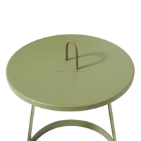 Table d'appoint d'angle mobile en aluminium, petite table basse pour l'extérieur et la terrasse