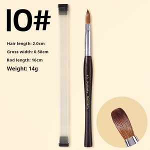Pinceau à ongles en acrylique Kolinsky avec manche en bois personnalisé, pinceau professionnel pour extension de poudre acrylique, pinceau à ongles pour manucure en salon - Product Image 2