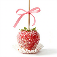 4"x 4"x 4" Candy Apple Boxes with Hole and Paper Doilies Food Grade PET BOX for Candy Apple