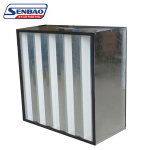 V ngân hàng H13/H14 HEPA Bộ lọc không khí cho HVAC hệ thống công nghiệp mạ kẽm/Nhôm Hộp lọc mà không cần đơn mặt bích - Product Image 1