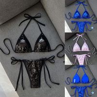Nouvelle Collection : Maillot de Bain Deux Pièces Style Spicy Girl Imprimé Léopard avec Armatures et Boucle Métallique – Bikini Halter Fendu