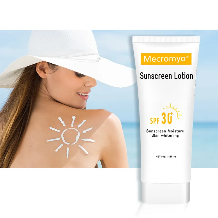 OEM/ODM कार्बनिक सूरज ब्लॉक क्रीम Sunblock Spf30 सनस्क्रीन लोशन प्रोटीन मॉइस्चराइजिंग शरीर Whitening सनस्क्रीन लोशन