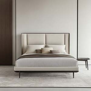 Luxury Upholstered Modern Velvet Fabric <b>Full</b> Size <b>Bed</b> Frame Eco-friendly Wooden Materials Customizable Sizes <b>for</b> Apartment Hotel - Product Image 1