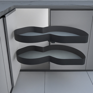 XH-03-004-627 Plateau coulissant moderne noir en métal pour armoire de cuisine, accessoires de rangement et quincaillerie pour placards XH-03-0 - Product Image 1
