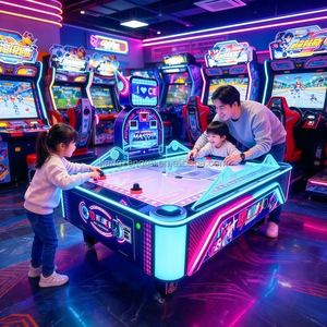 Machine de jeu de hockey personnalisable pour l'interaction parent-enfant, appareil de divertissement à monnayeur et pliable - Product Image 5