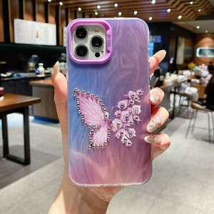 Custodia per <span class=keywords><strong>telefono</strong></span> con diamante a farfalla per <span class=keywords><strong>Xiaomi</strong></span> <span class=keywords><strong>Redmi</strong></span> <span class=keywords><strong>Note</strong></span> 14 4G stile femminile - Product Image 3