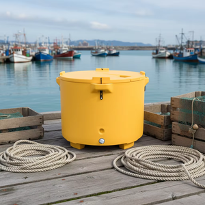 Bac isotherme rond en LLDPE rotomoulé de qualité marine avec logo personnalisé pour le transport de poissons pour navires de pêche (630L) - Product Image 6