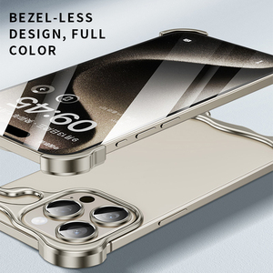Funda de teléfono móvil sin montura de Metal para Iphone 13 14 15 Pro Max Plus aluminio Alien aleación de titanio parachoques teléfono contraportada Shell - Product Image 5