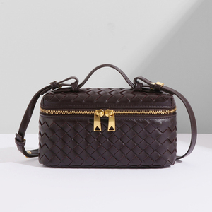 <span class=keywords><strong>Handmade</strong></span> Lady của bện túi với Niche kết cấu thời trang mới đôi dây kéo hộp túi xách màu tinh khiết trăm Vai Crossbody Túi - Product Image 1