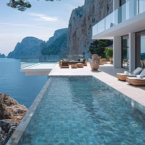Carrelage en céramique de porcelaine haut de gamme pour piscine, texture rugueuse, finition mate, 300x600, bleu pierre précieuse, luxe, <span class=keywords><strong>rustique</strong></span>, moderne, carrelage de sol - Product Image 5