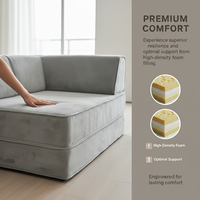 Neues Modernes Klappbares Doppel-Schlafsofa mit Futon-Mechanismus, Wandelbares Wohnzimmer-Apartment-Möbelstück, Platzsparend mit Schaumstoffpolsterung