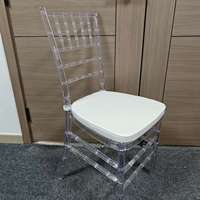 Chaise Chiavari empilable en plastique acrylique transparent pour banquets, fêtes, événements et mariages – Vente en gros