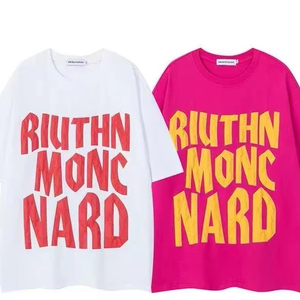 เสื้อยืดโอเวอร์ไซส์ลายกราฟิก RIUTHN MONC <span class=keywords><strong>NARD</strong></span> พิมพ์ลายตัวอักษรหลากสี สไตล์ลำลอง ยูนิเซ็กส์ คอกลม แขนสั้น ฮิปฮอป สตรีทแวร์ - Product Image 1