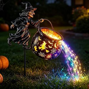 Luz <span class=keywords><strong>de</strong></span> jardín con forma <span class=keywords><strong>de</strong></span> caldero <span class=keywords><strong>de</strong></span> <span class=keywords><strong>bruja</strong></span> para Halloween, proyector LED con efecto cascada para exteriores, con estaca para decoración <span class=keywords><strong>de</strong></span> patio, césped o porche. - Product Image 1