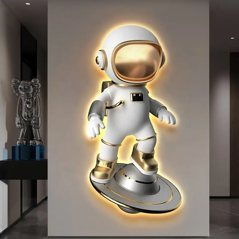 Decorative Painting Astronauts Living Room Corridor Hanging Painting LED Lamp Painting