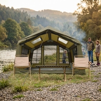 Camping 8 ㎡   Tente de camping gonflable 420D Oxford pour 5 à 8 personnes, sommeil réparateur, épaissie, anti-moustiques, ouverture rapide, glamping, imperméable