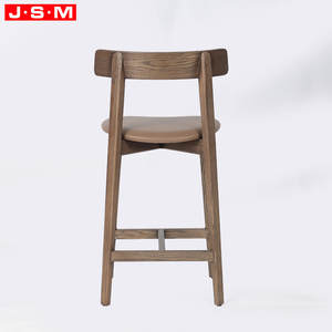 Sedia da Bar Moderna e Semplice con Telaio in Legno di Frassino e Seduta Imbottita, Marrone, per Casa, <span class=keywords><strong>Cucina</strong></span> e Uso Commerciale - Product Image 4