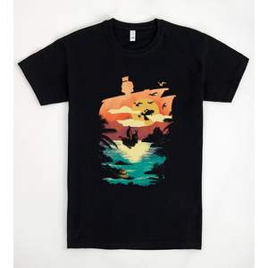Camiseta Sea Of Shadows negra para hombre, ropa informal - Product Image 1