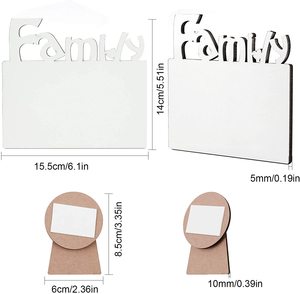 Marco de fotos en blanco <span class=keywords><strong>para</strong></span> sublimación, marco de fotos de tablero duro de MDF, familia <span class=keywords><strong>para</strong></span> prensa de calor incluida, soportes, imagen personalizada DIY de 6x7 pulgadas - Product Image 4