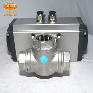 Q8003 DN150 6-Zoll-Doppelflansch-Edelstahl-Kugelhahn mit pneumatischem Stellantrieb Luft regel flansch 3-Wege-Kugelhahn - Product Image 6