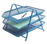 Produit en usine meilleur prix organisateur d'approvisionnement en métal 3 niveaux plateau à documents plateau à documents en métal