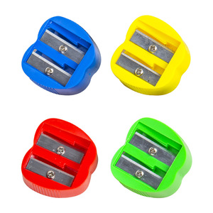 Taille-crayon double trou <span class=keywords><strong>en</strong></span> forme de pomme pour étudiants, <span class=keywords><strong>en</strong></span> plastique, pour crayons à sourcils et maquillage, fournitures scolaires et de <span class=keywords><strong>bureau</strong></span>, vente <span class=keywords><strong>en</strong></span> <span class=keywords><strong>gros</strong></span>, personnalisable - Product Image 2