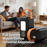 Station d'alimentation portable à charge rapide 120W haute capacité pour l'extérieur avec 4 lampes LED amovibles intégrées et contrôle de température IA