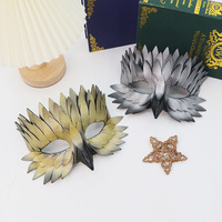 Masque de fête d'Halloween, masque de fête d'horreur amusant en plastique à dents de scie, masque antique pour adulte, demi-masque, accessoires de scène