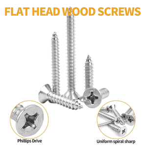 OEM Edelstahl Holz schrauben Set #4 #6 #8 #10 #12 Phillips Flach kopf Blechs ch raube Selbst schneidende Schrauben Sortiment <span class=keywords><strong>Kit</strong></span> - Product Image 3