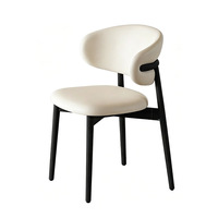 Chaise de salle à manger moderne rembourrée avec dossier enveloppant et pieds en métal robustes pour la maison, le restaurant, le café, l'hôtel