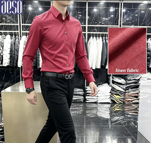 <span class=keywords><strong>Camicia</strong></span> da <span class=keywords><strong>Uomo</strong></span> Senza Stiratura con Colletto Rovesciato, Maniche Lunghe, Casual, Slim-Fit, Elasticizzata, Senza Cuciture, Primaverile, Alla Moda e di Grande Successo - Product Image 2