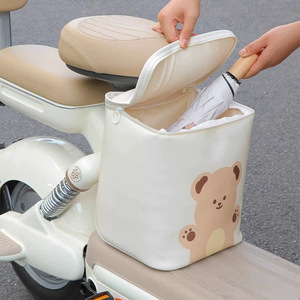 Sac de rangement avant pour scooter électrique, blanc cassé, résistant à l'eau, support pour casque et chargeur de téléphone, usage quotidien - Product Image 4