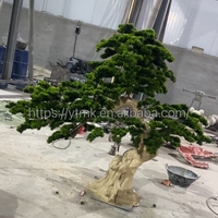 Grand 1m-3m Intérieur/Extérieur Vert Artificiel Bonsaï Pin Naturel Faux Olive Pots Jardin Décor Live Fiberglass Home Room