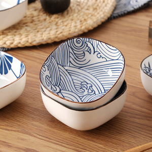 Petites Assiettes en céramique de Bohème peintes à la main avec logo personnalisé Bol en porcelaine de couleur émaillée Assaisonnement ménager Motif végétal complexe - Product Image 3