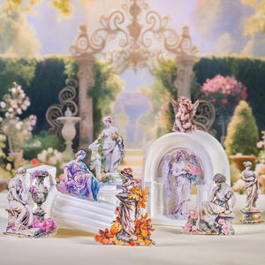 15 hojas/paquete estatua de jardín pegatinas decorativas serie de jardín <span class=keywords><strong>romano</strong></span> pegatinas de base Vintage - Product Image 4