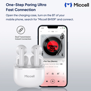 Écouteurs sans fil Miccell Bluetooth 5.4 avec suppression du bruit, oreillettes TWS avec micro pour appels, contrôle tactile - Product Image 4