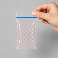 Sacs mini-zippés en LDPE à pois transparents refermables pour échantillons cosmétiques, sachets de voyage, articles de toilette, approvisionnement en gros