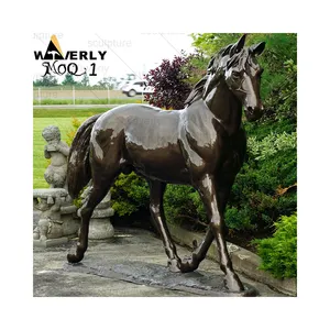 韦弗利户外花园公园大型动物金属雕塑艺术黄铜逼真生动的棕色青铜马雕塑待售