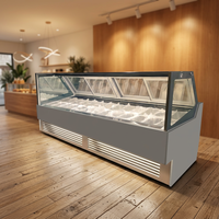 Vitrine à Gelato Prix Usine, Réfrigération par Air à Température Unique, 12/16/20/22/24 Bacs, Congélateur de Présentation pour Crèmes Glacées