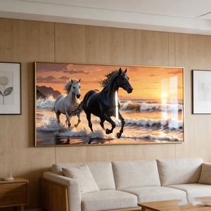 Venta de Fábrica: Cuadro de Porcelana de Lujo con Marco de Caballo, Arte Mural LED Grande de Animales para Sala de Estar, Oficina, Hotel - Product Image 2