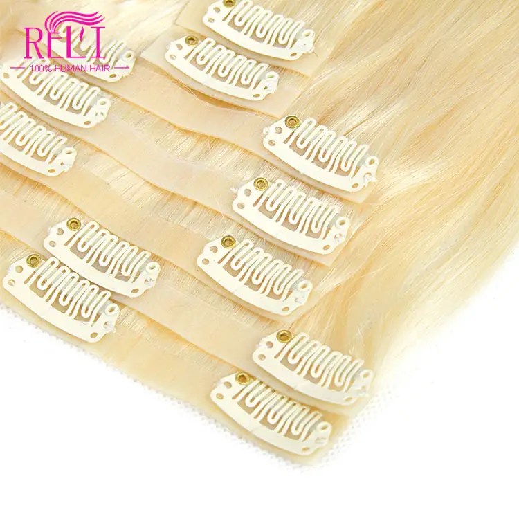 Factory Supply Seamless 100% Brazilian Remy Clip In Hair Extension Skin Pu Russian Virgin Hair Clip In Human Hair Extensions