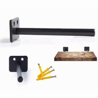Support d'étagère de Fabrication en acier personnalisé/tige résistante en forme de I support d'étagère flottant d'armoire monté noir