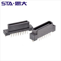 Connecteur de servomoteur STA AMP TE 1,27 mm droit SCSI 20 broches, boîtier en nylon, compatible micro-ondes, connecteur mâle/femelle noir